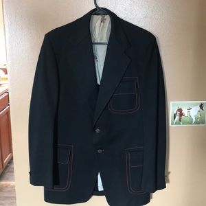 Vintage retro polyester stitched jacket 40 black